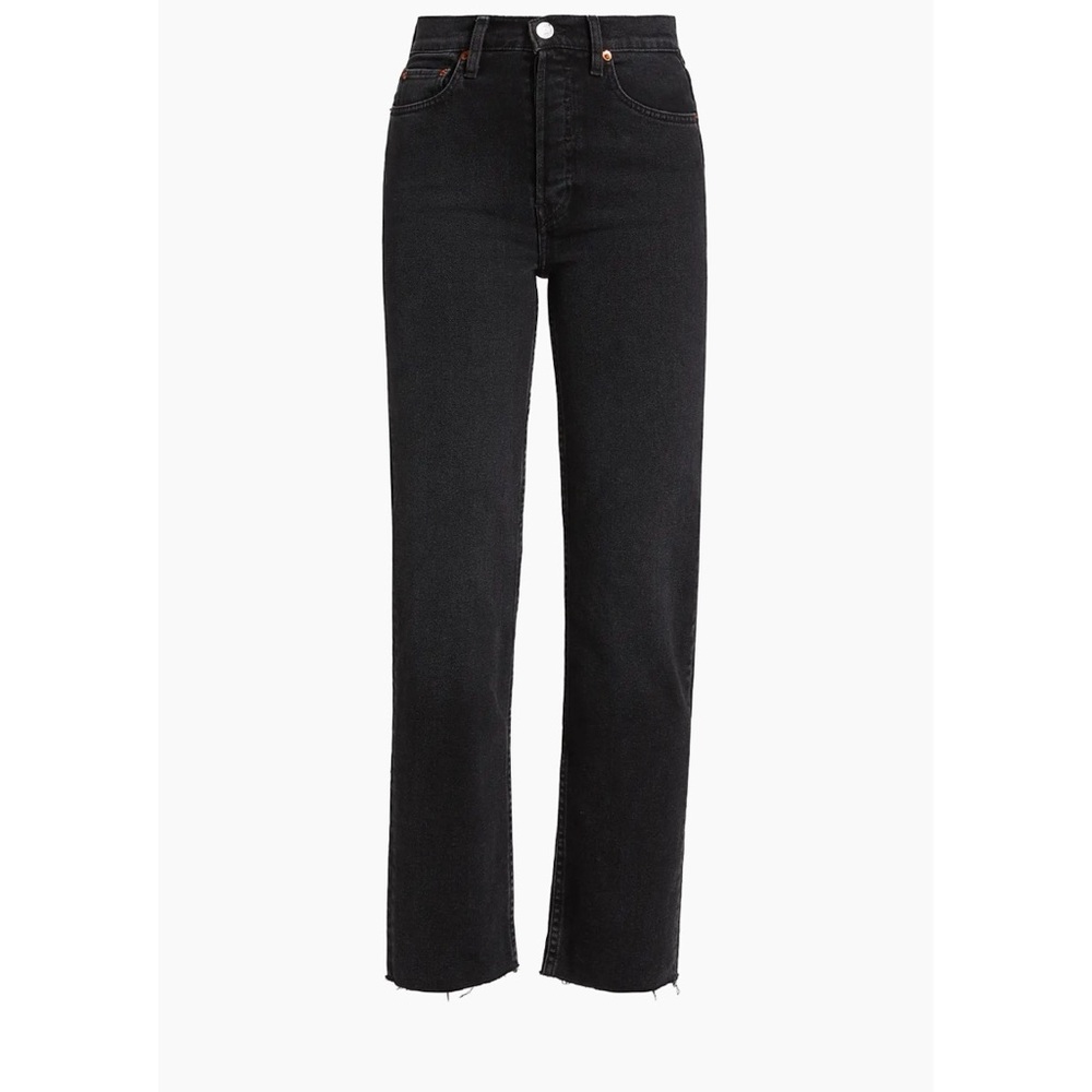Women's re/done stovepipe Jeans size 27 noir wash raw hem